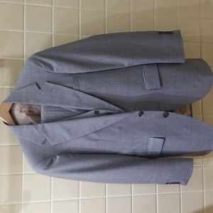 VTG Three Piece 3pc glen plaid suit 36R vest pants jacket gray tan Eagle Clothes